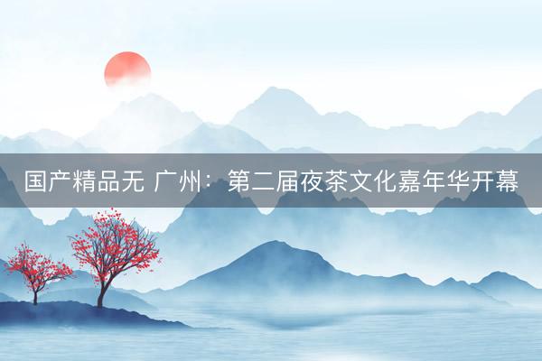 国产精品无 广州：第二届夜茶文化嘉年华开幕