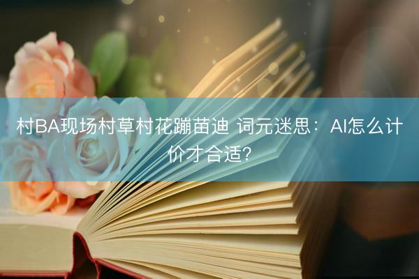 村BA现场村草村花蹦苗迪 词元迷思：AI怎么计价才合适？