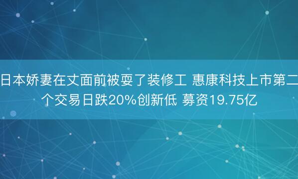 日本娇妻在丈面前被耍了装修工 惠康科技上市第二个交易日跌20%创新低 募资19.75亿
