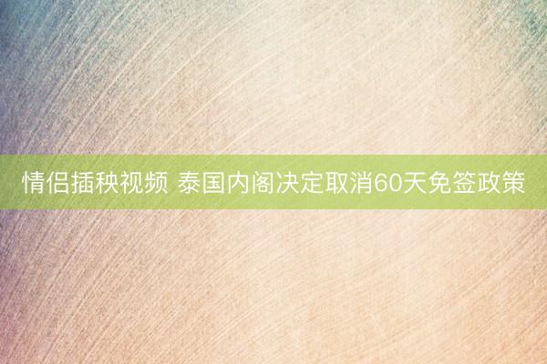 情侣插秧视频 泰国内阁决定取消60天免签政策