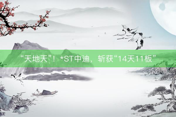 “天地天”！*ST中迪，斩获“14天11板”