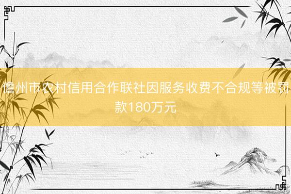 儋州市农村信用合作联社因服务收费不合规等被罚款180万元