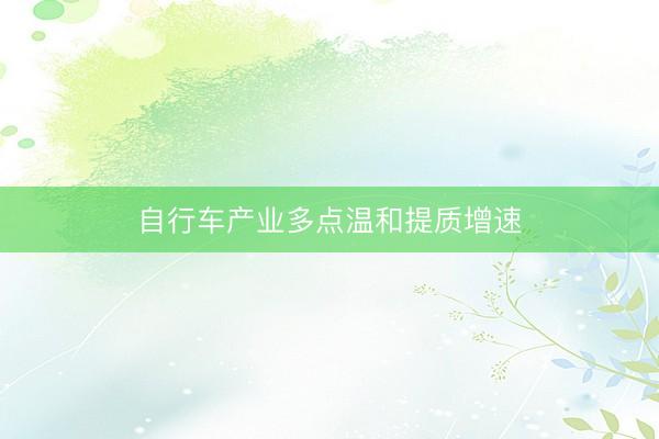 自行车产业多点温和提质增速