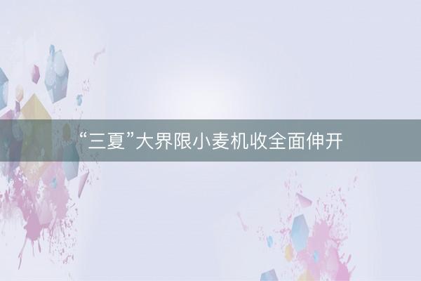 “三夏”大界限小麦机收全面伸开