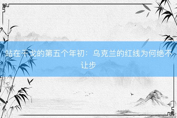 站在干戈的第五个年初:乌克兰的红线为何绝不让步