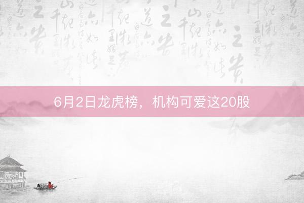 6月2日龙虎榜，机构可爱这20股