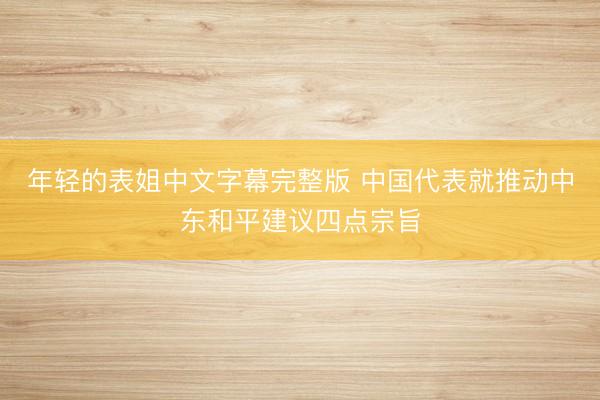 年轻的表姐中文字幕完整版 中国代表就推动中东和平建议四点宗旨