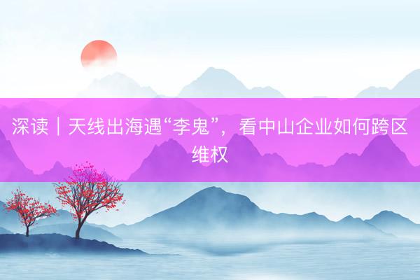 深读｜天线出海遇“李鬼”，看中山企业如何跨区维权